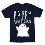 Happy Spooktober Halloween Parody White Print T-Shirt