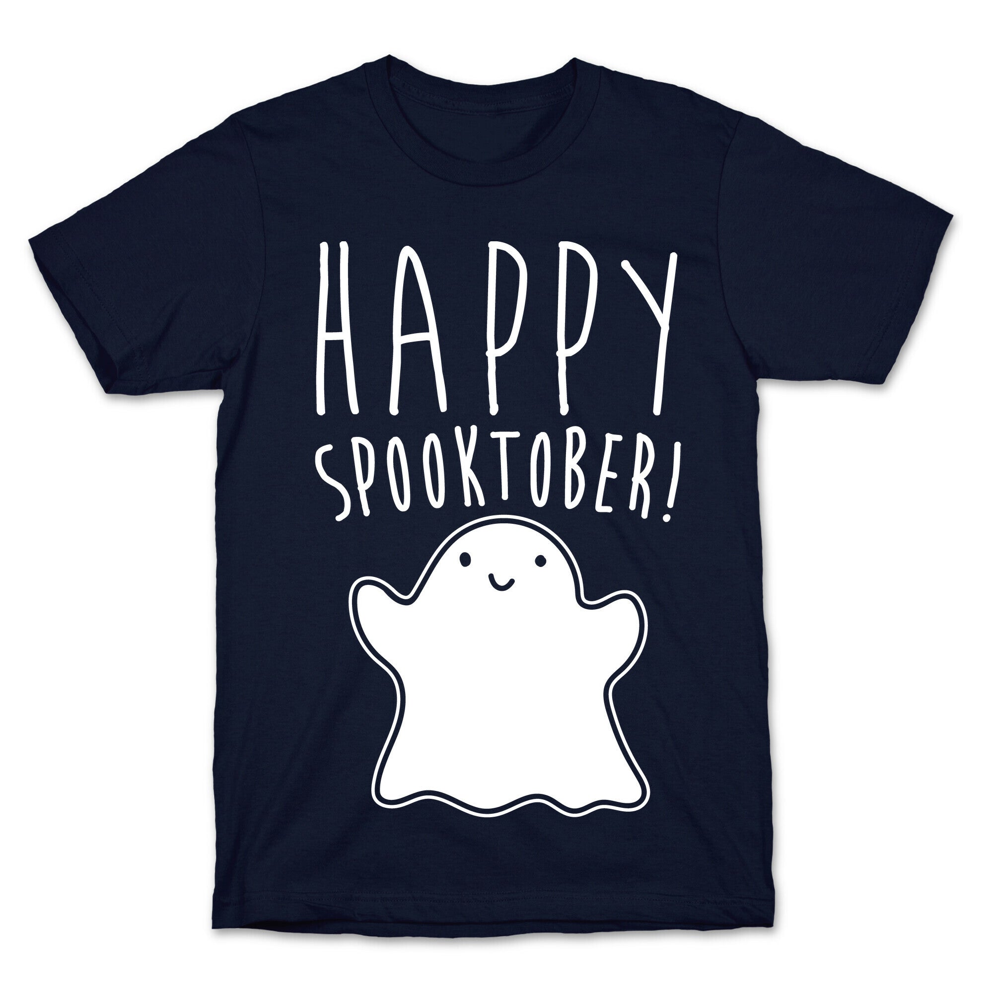 Happy Spooktober Halloween Parody White Print T-Shirt