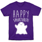 Happy Spooktober Halloween Parody White Print T-Shirt