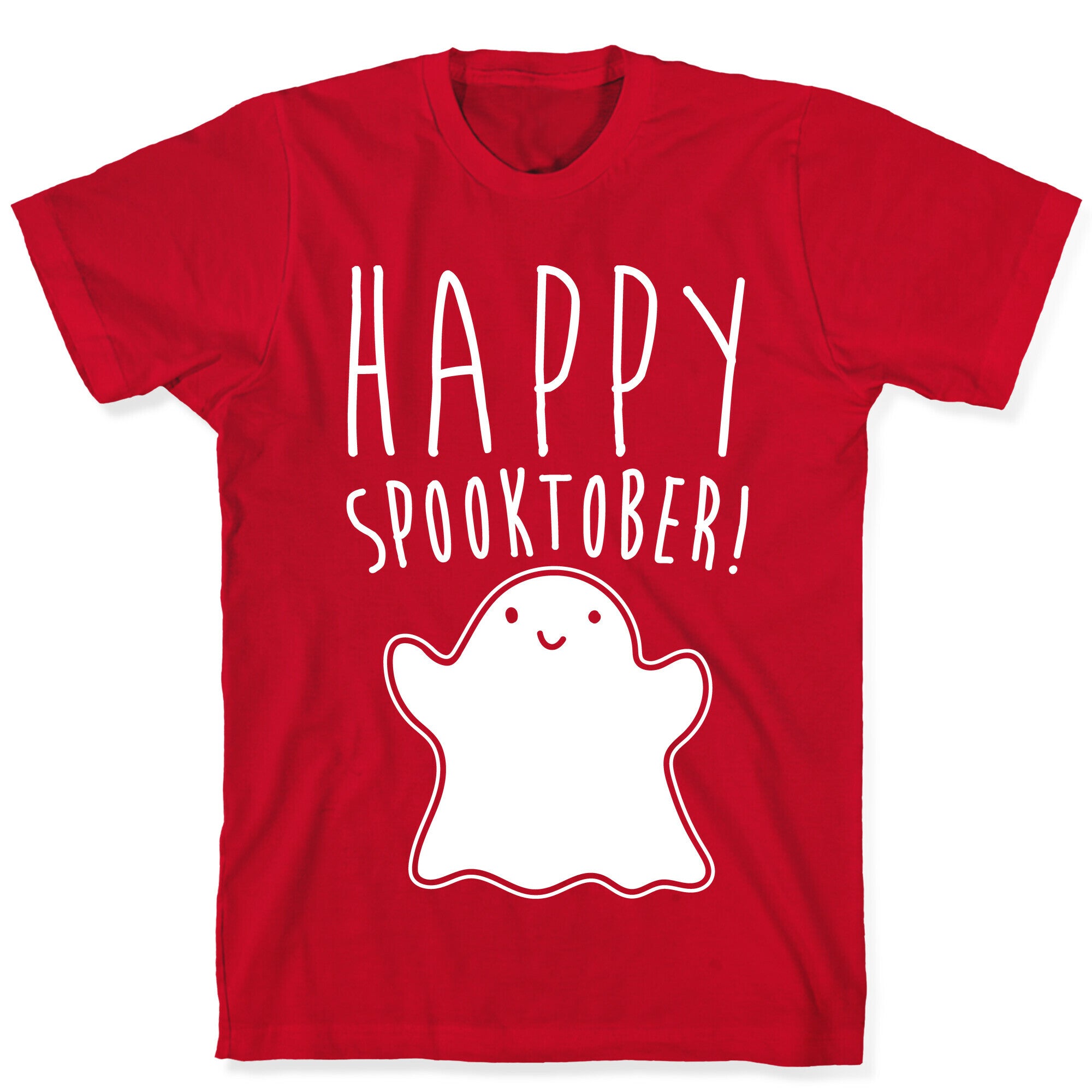 Happy Spooktober Halloween Parody White Print T-Shirt