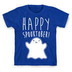 Happy Spooktober Halloween Parody White Print T-Shirt
