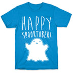 Happy Spooktober Halloween Parody White Print T-Shirt