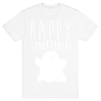 Happy Spooktober Halloween Parody White Print T-Shirt