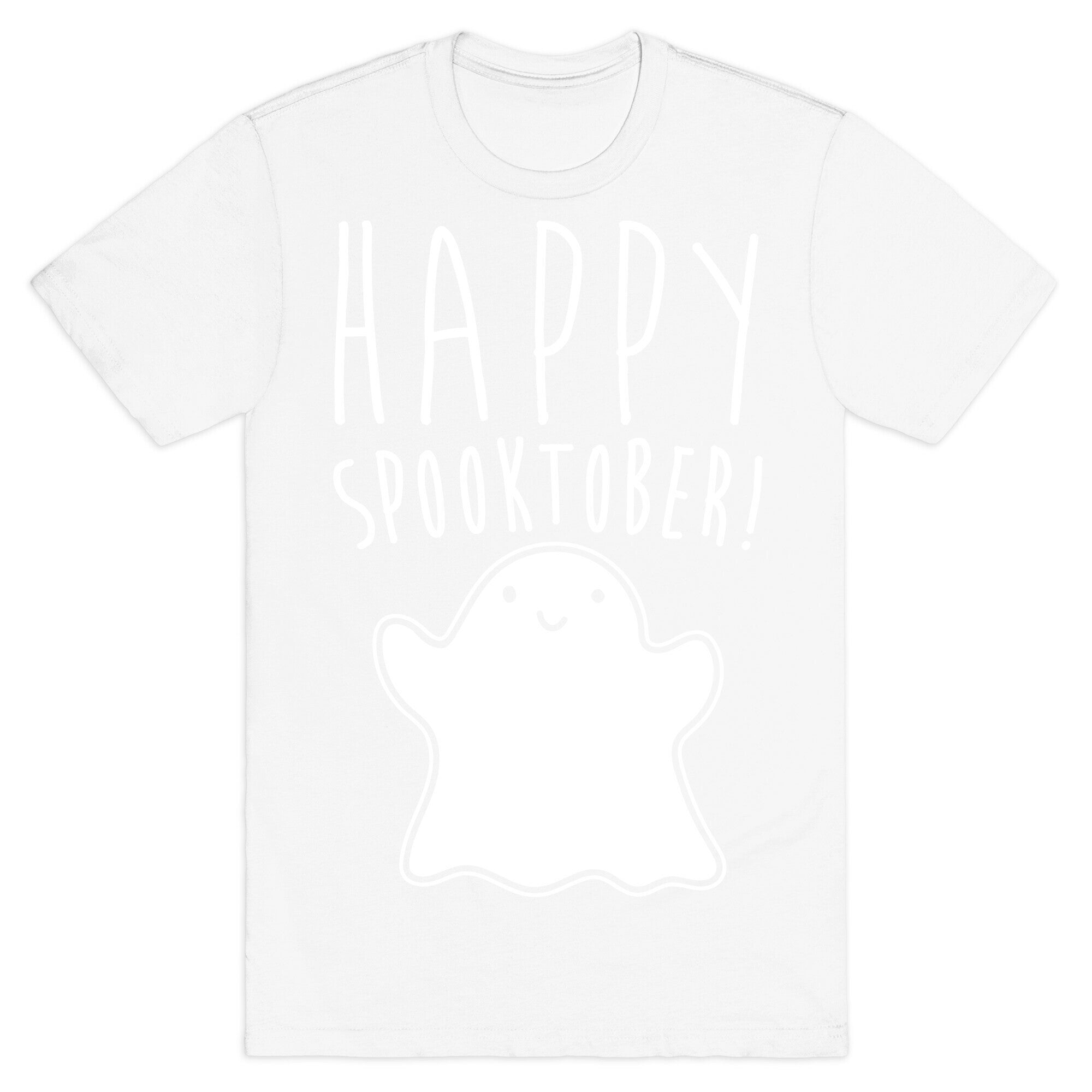 Happy Spooktober Halloween Parody White Print T-Shirt