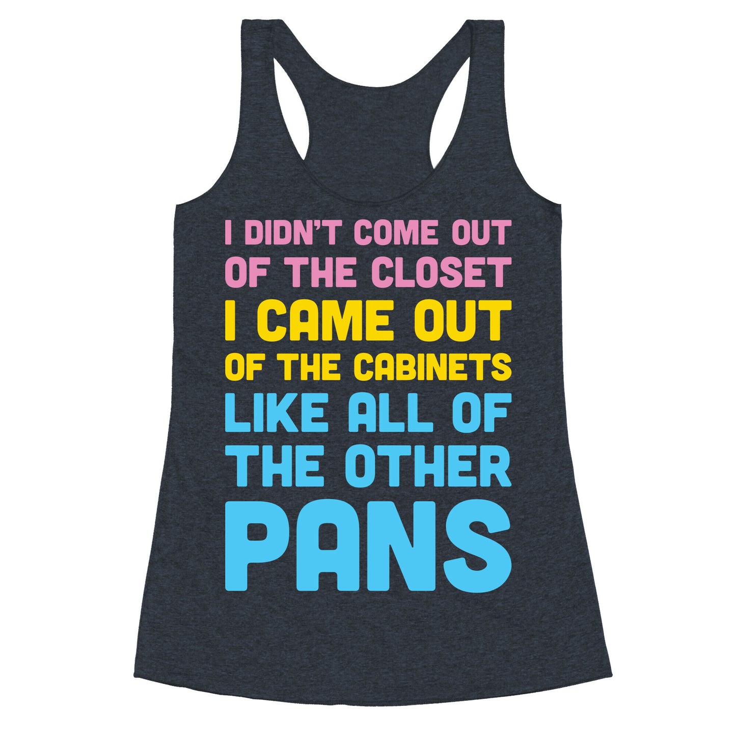 I Didn't Come Out Of The Closet (Pansexual) Racerback Tank