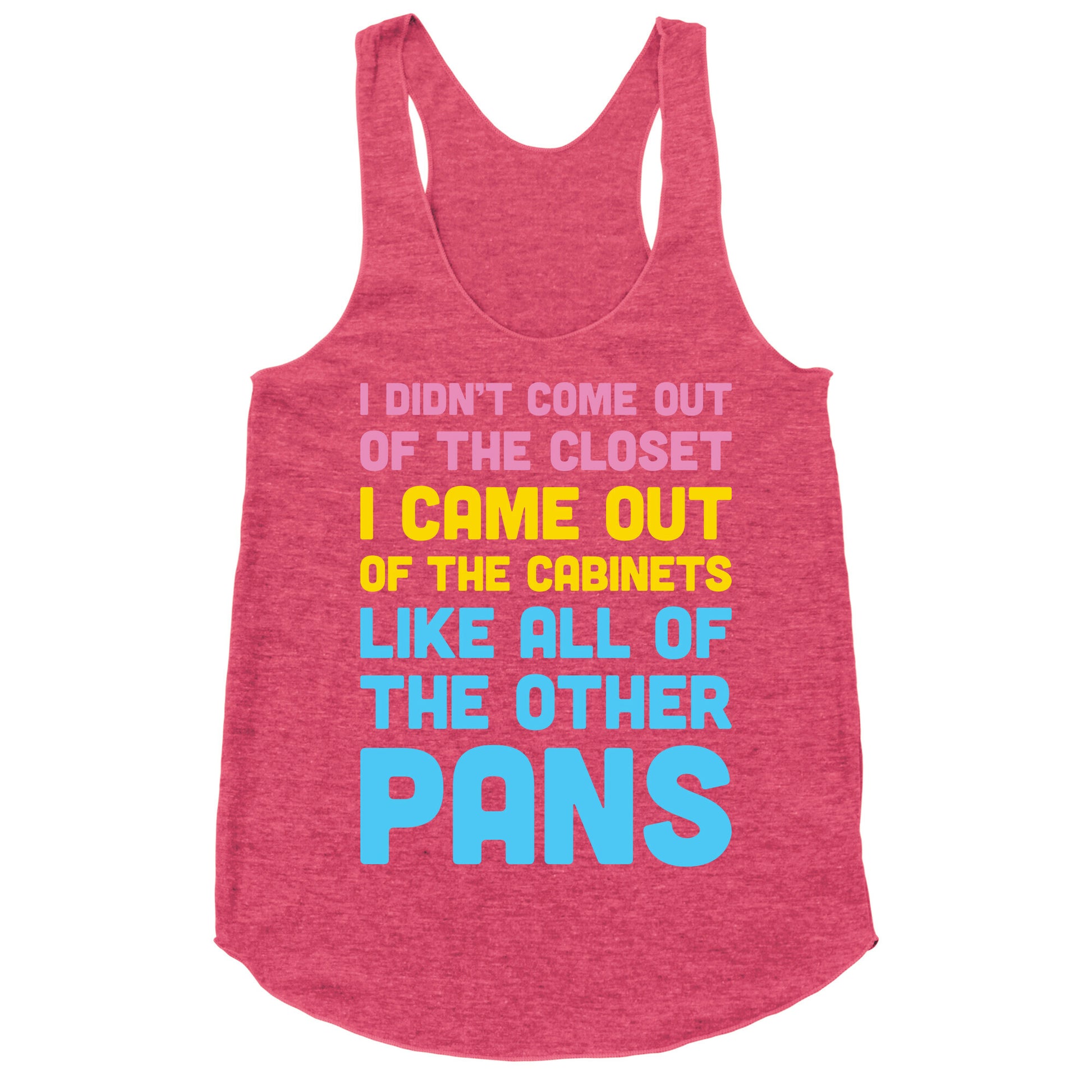 I Didn't Come Out Of The Closet (Pansexual) Racerback Tank