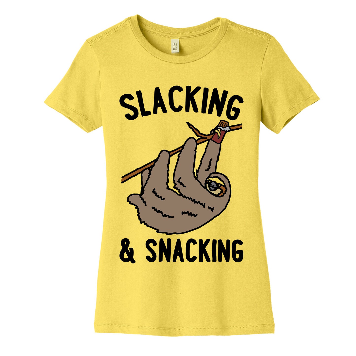 Slacking and Snacking Sloth Women's Cotton Tee
