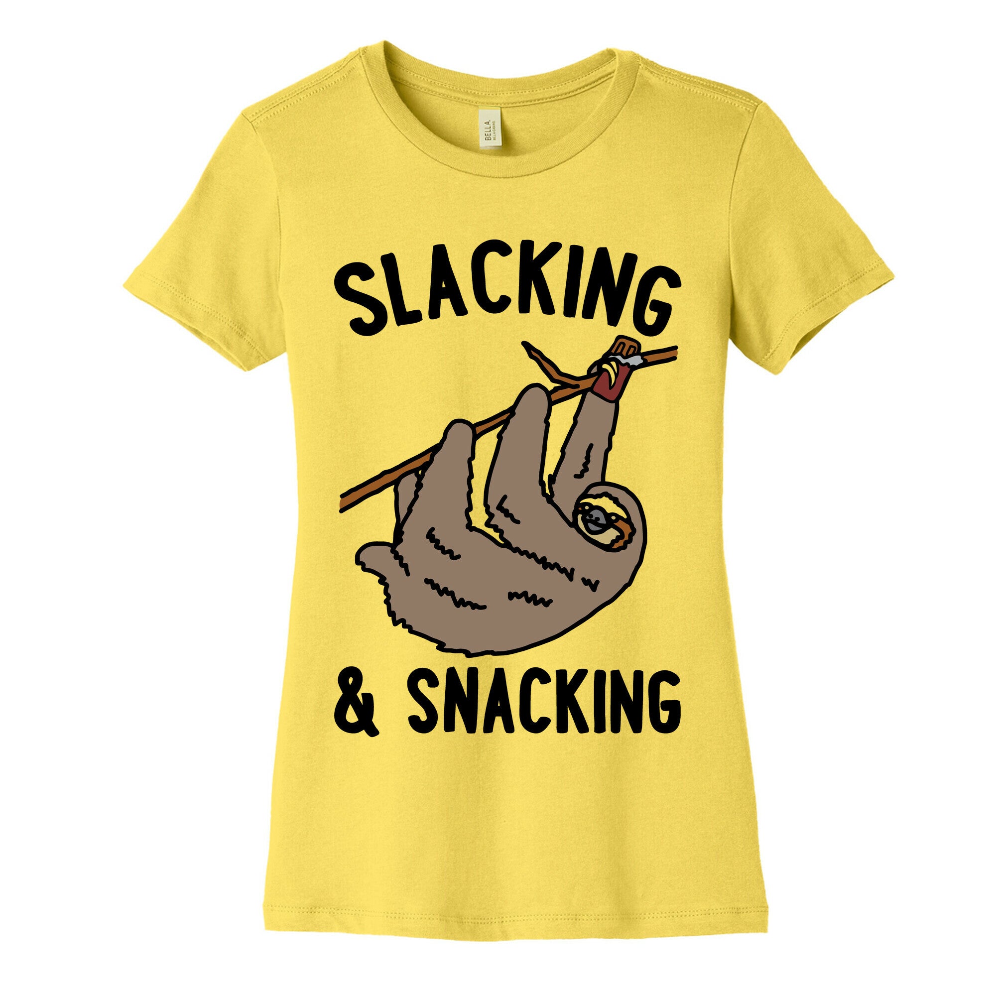 Slacking and Snacking Sloth Women's Cotton Tee