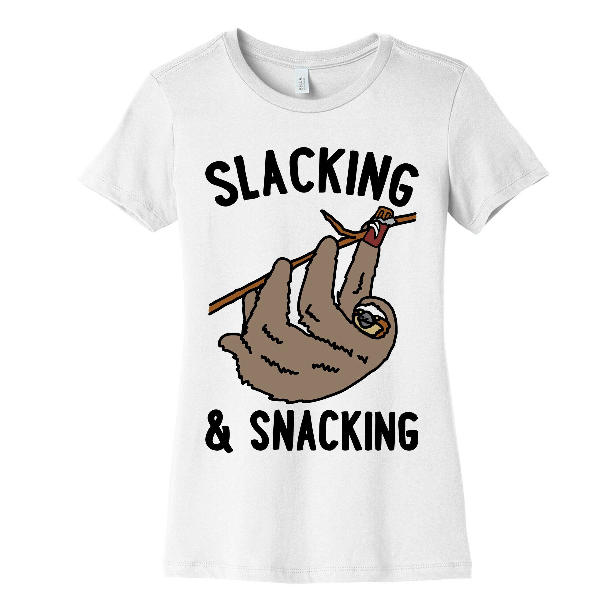 Slacking and Snacking Sloth Women's Cotton Tee
