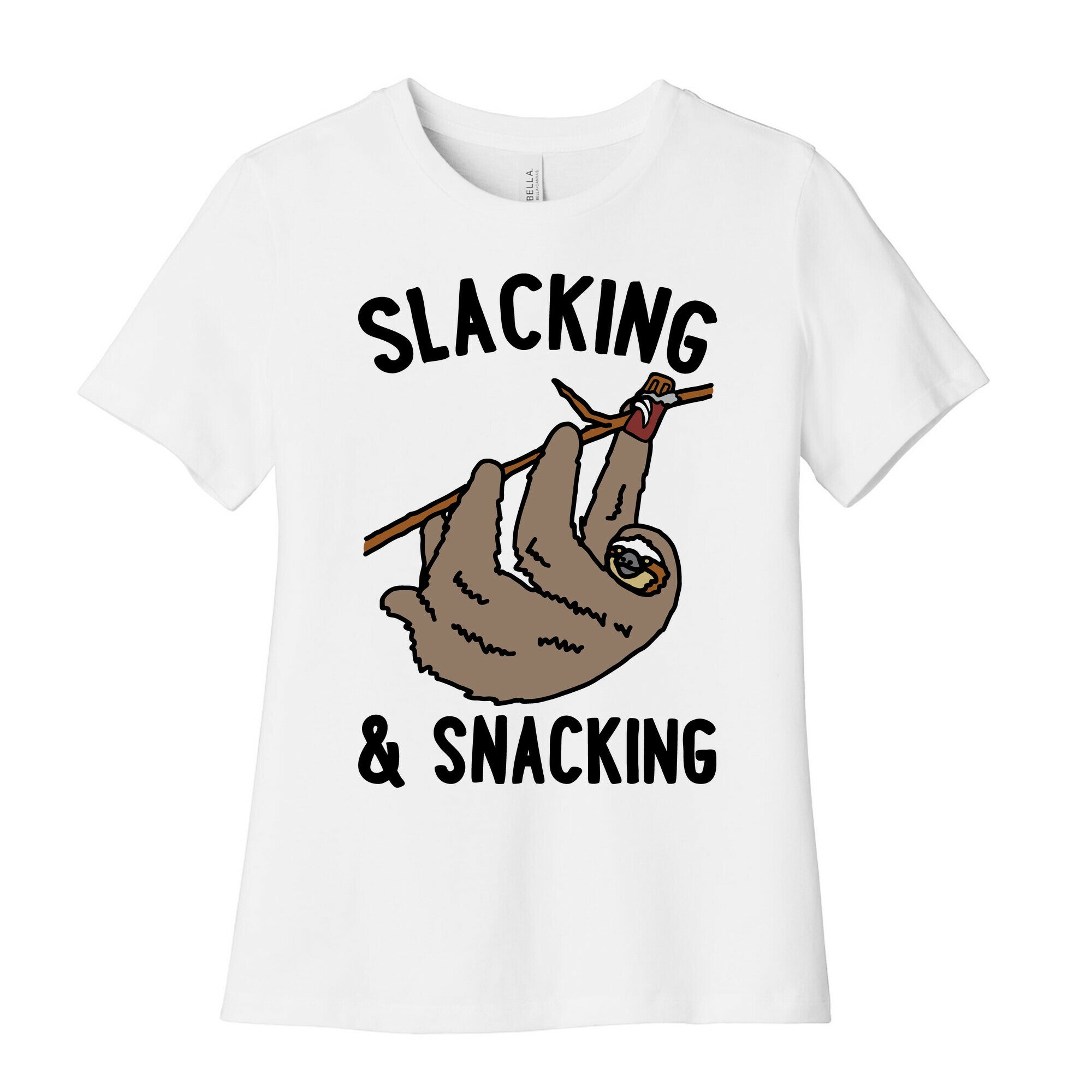 Slacking and Snacking Sloth Women's Cotton Tee