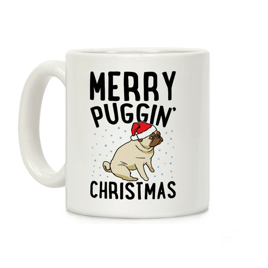 Merry Puggin' Christmas Pug Coffee Mug