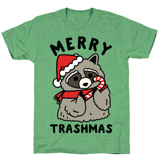 Merry Trashmas Raccoon Unisex Triblend Tee