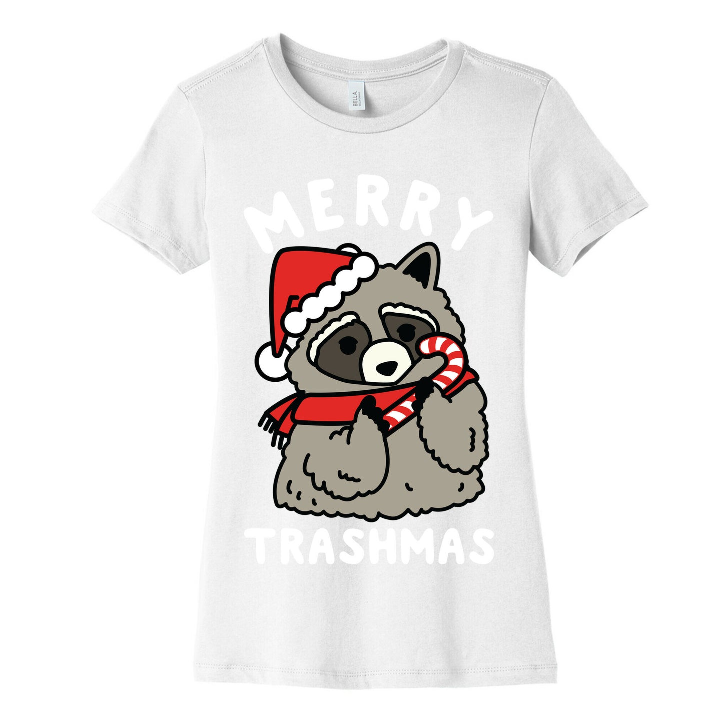 Merry Trashmas Raccoon Women's Cotton Tee