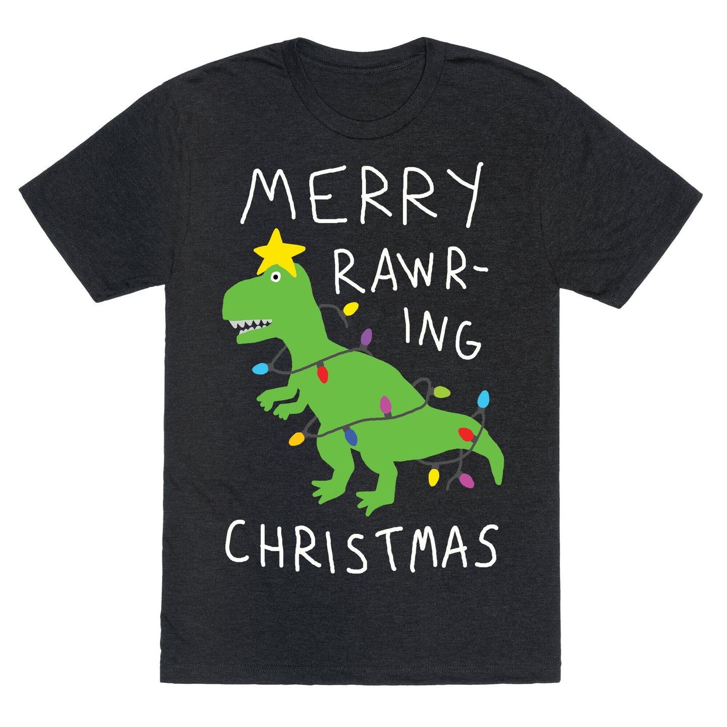 Merry Rawring Christmas Dinosaur Unisex Triblend Tee
