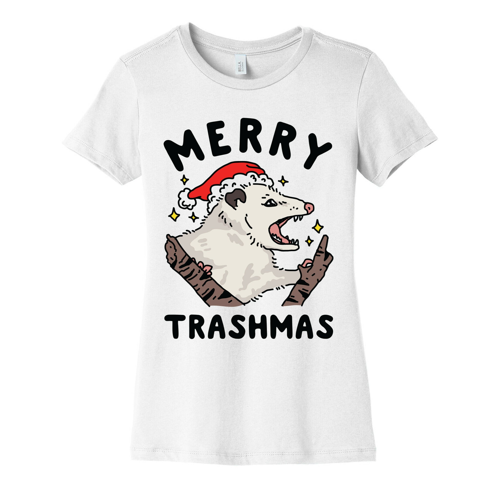 Merry Trashmas Opossum Women's Cotton Tee