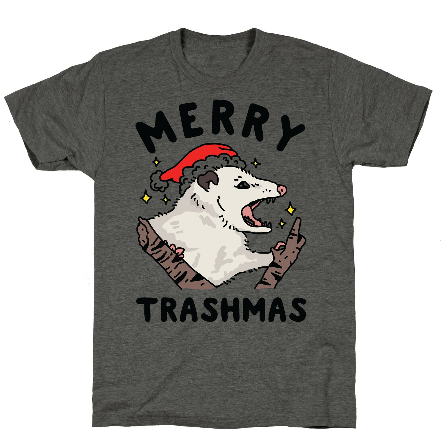 Merry Trashmas Opossum Unisex Triblend Tee