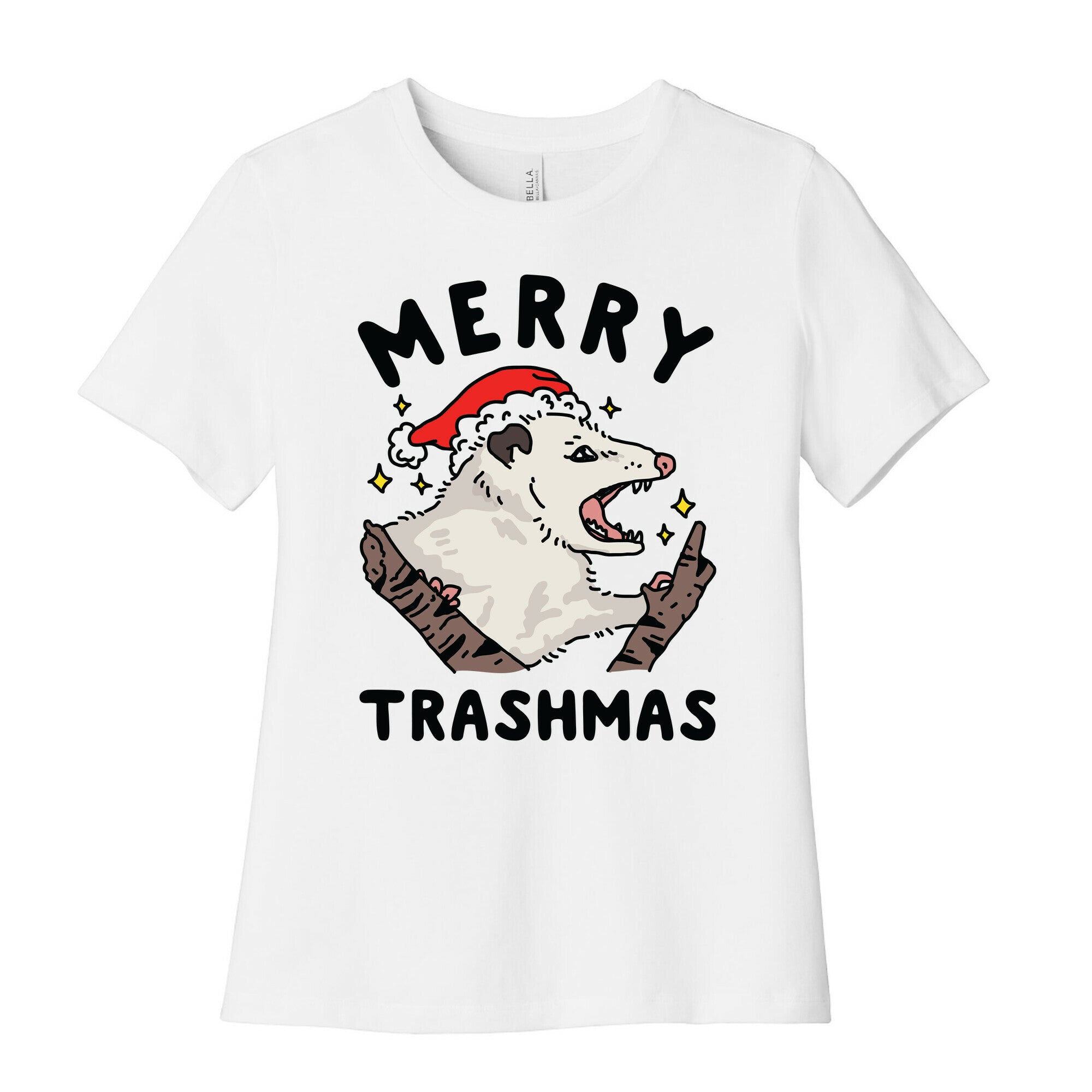 Merry Trashmas Opossum Women's Cotton Tee