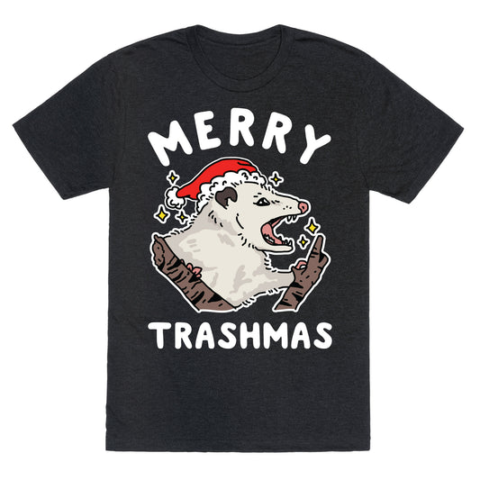 Merry Trashmas Opossum Unisex Triblend Tee
