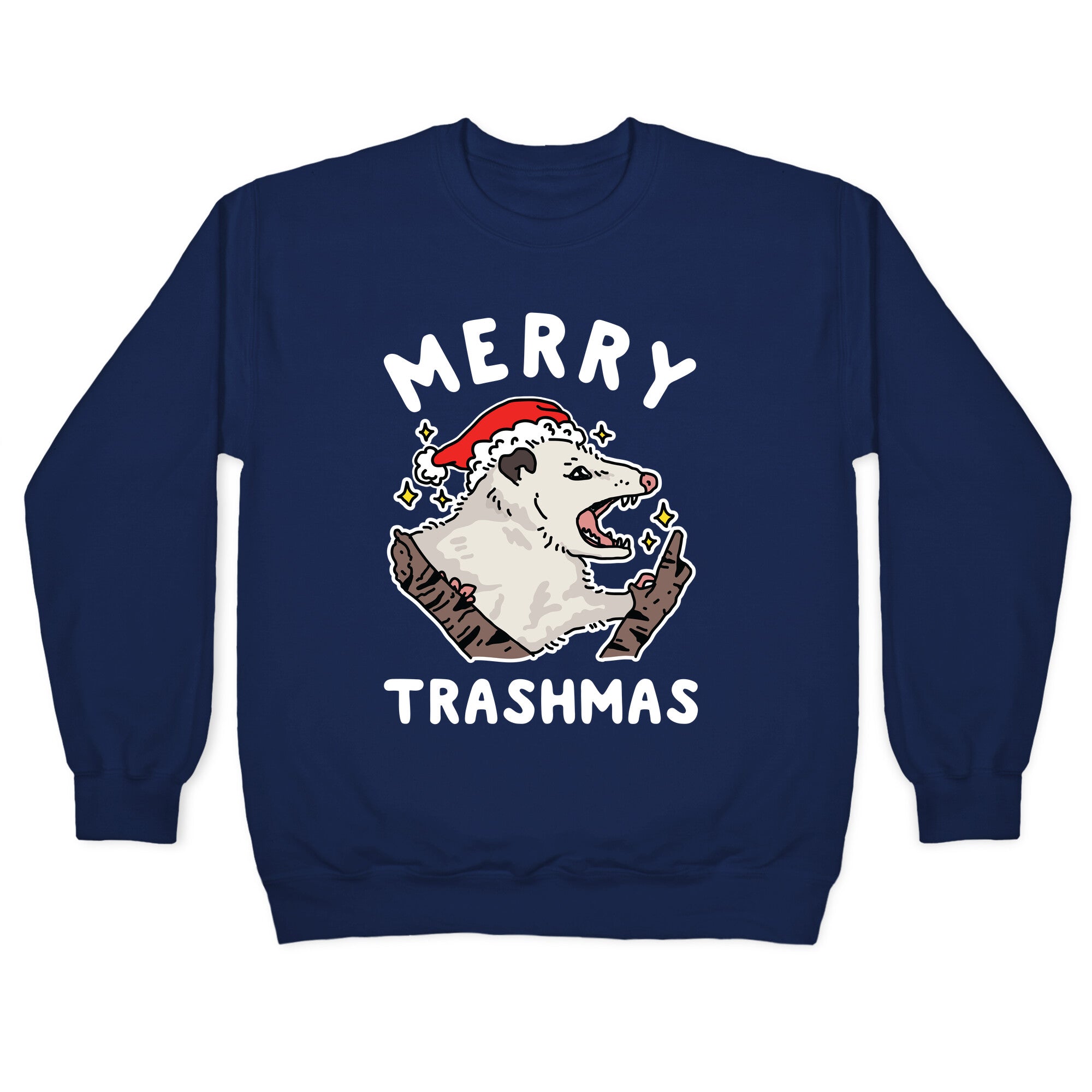 Merry Trashmas Opossum Crewneck Sweatshirt
