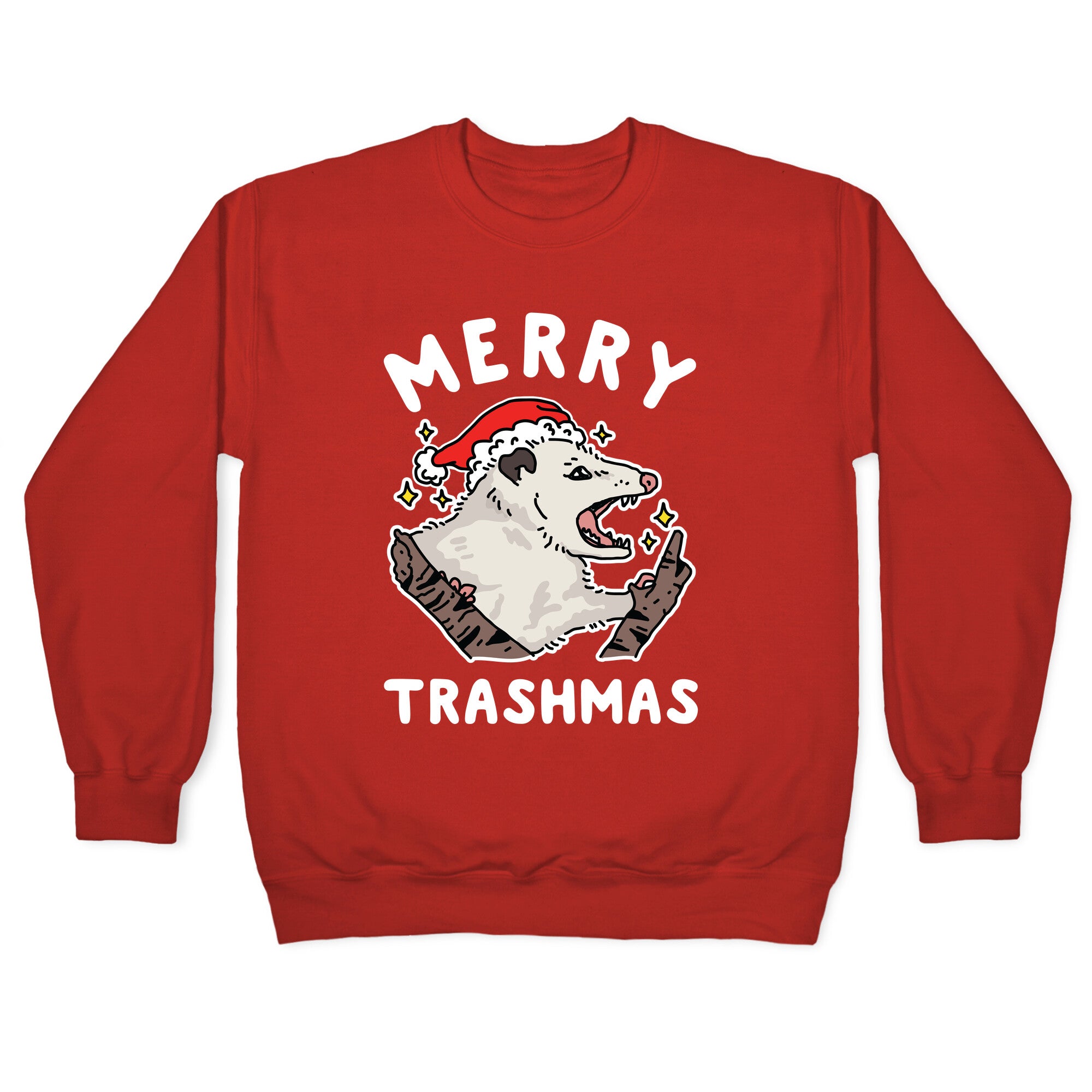 Merry Trashmas Opossum Crewneck Sweatshirt