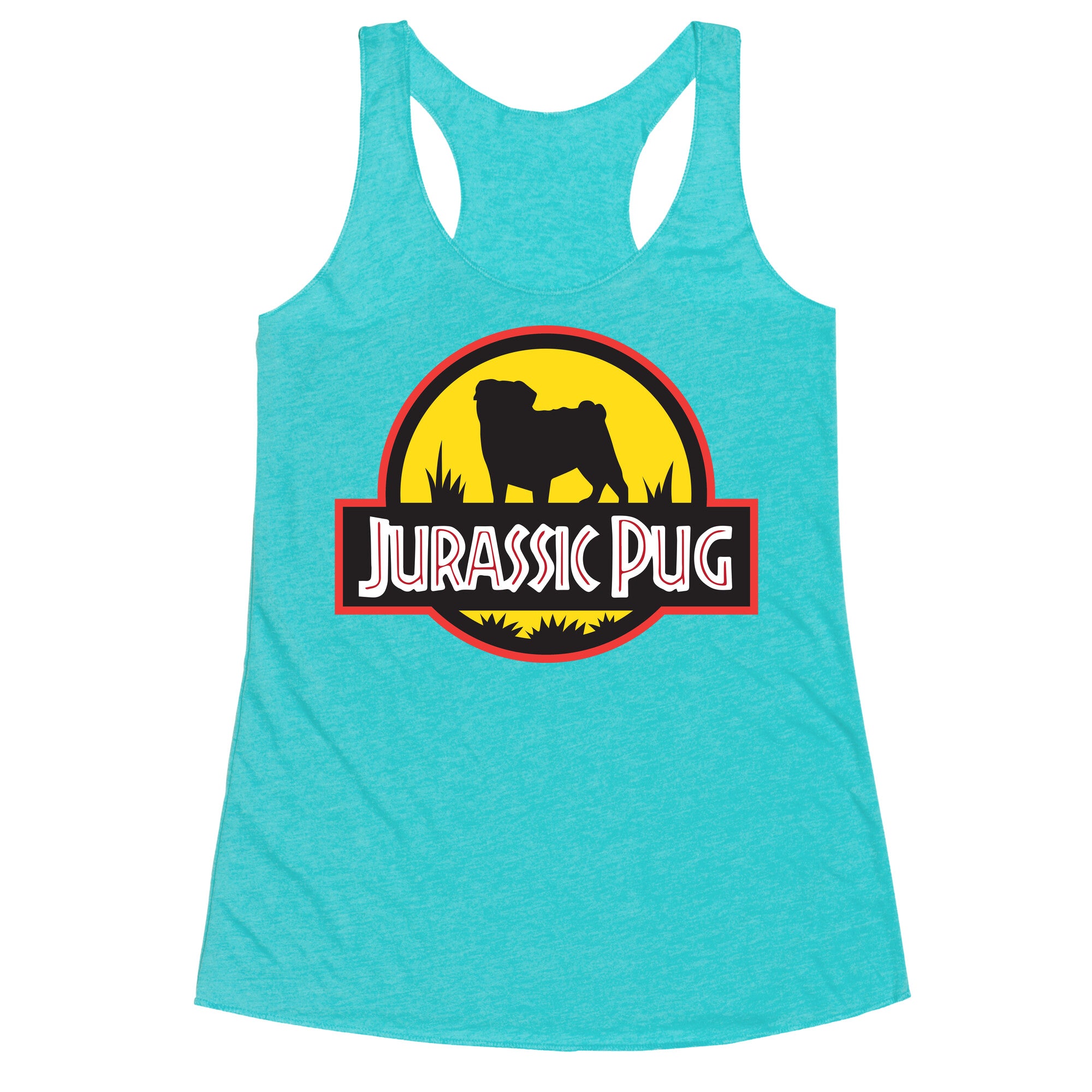 Jurassic Pug Racerback Tank