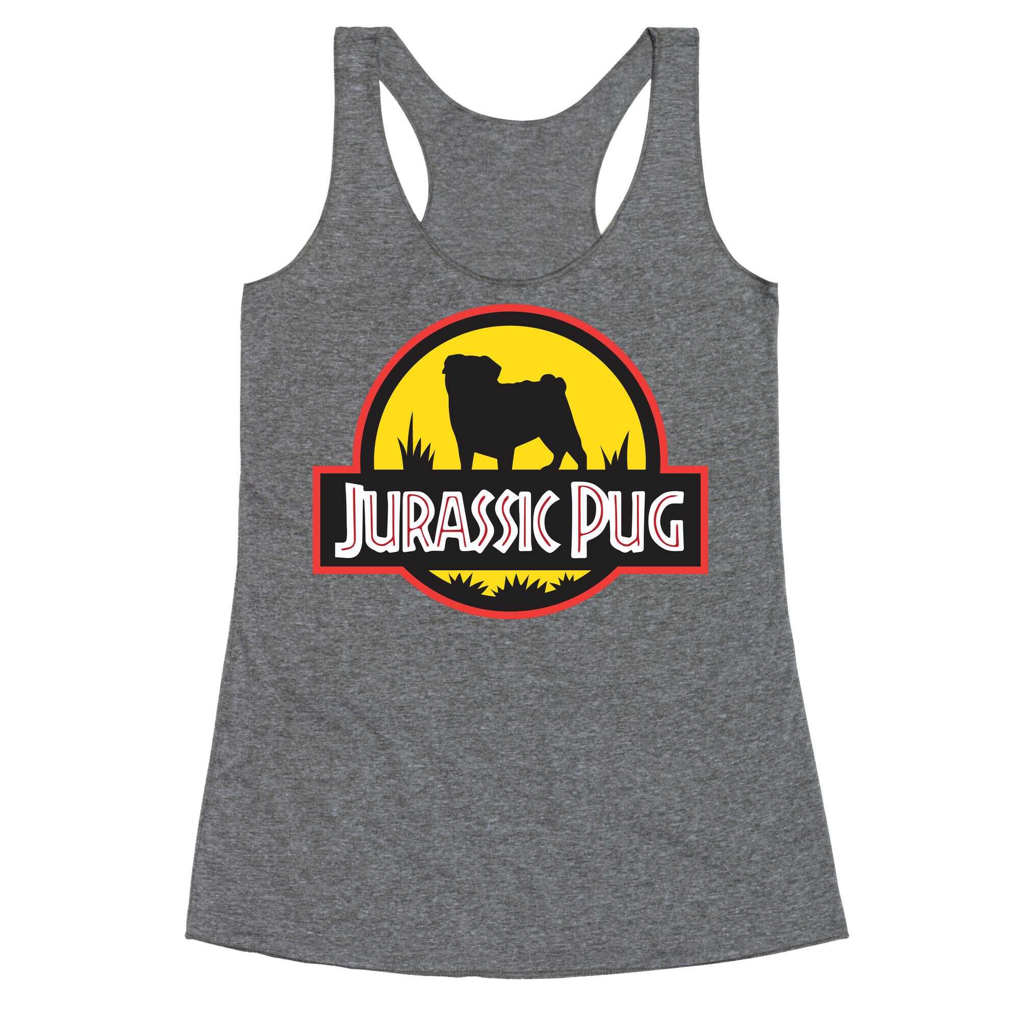 Jurassic Pug Racerback Tank