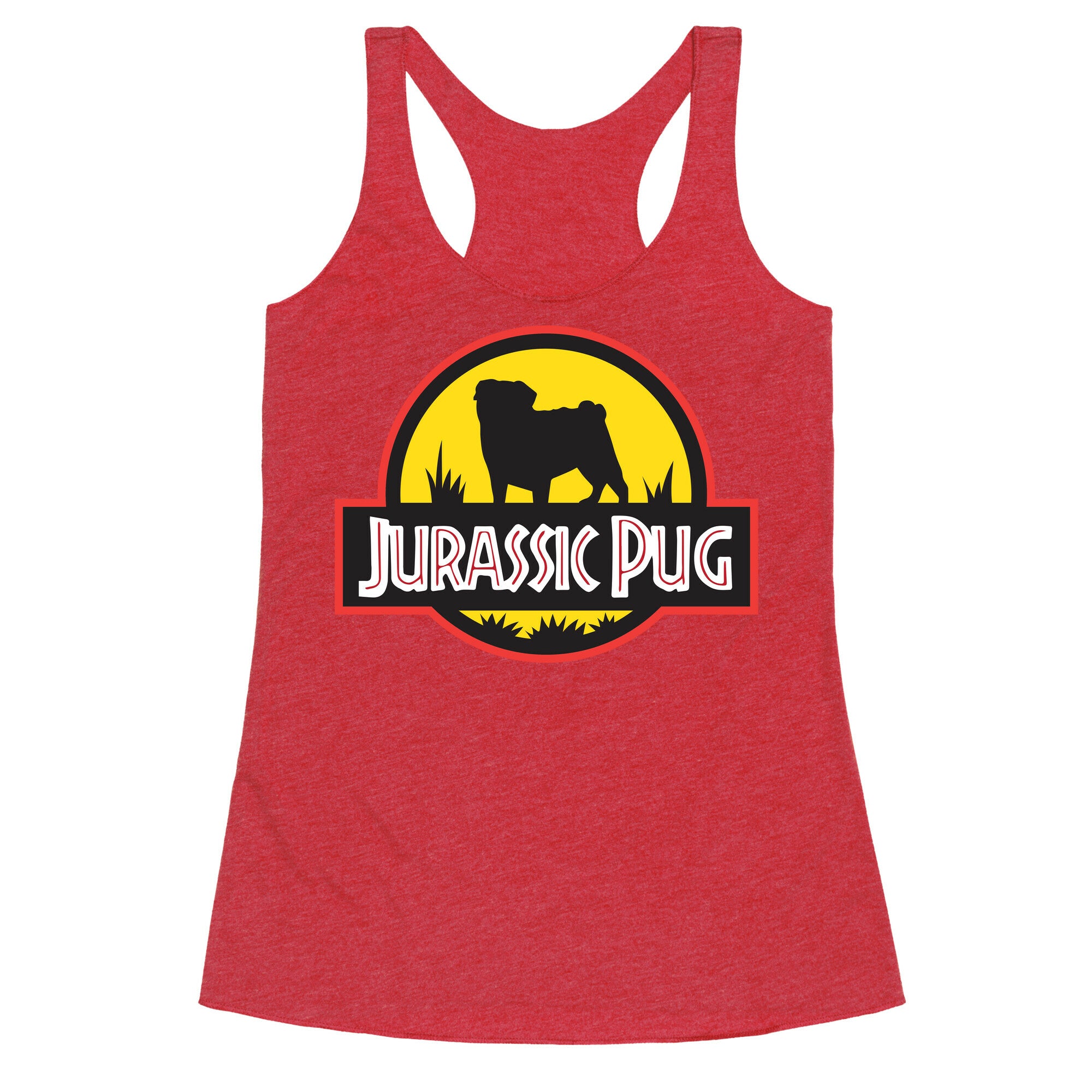 Jurassic Pug Racerback Tank