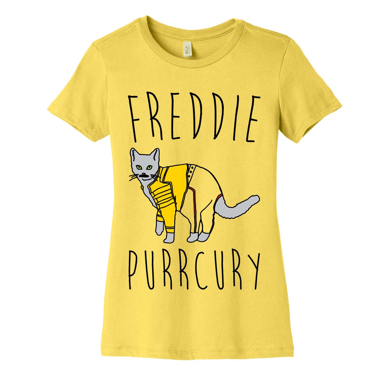 Freddie Purrcury Cat Parody Women's Cotton Tee