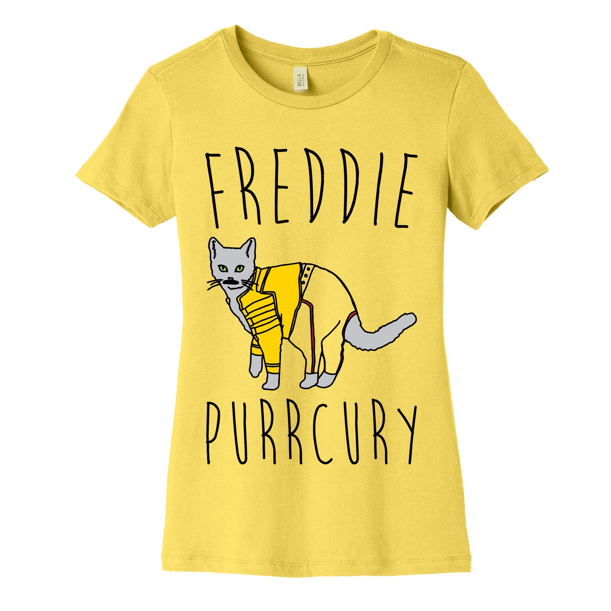 Freddie Purrcury Cat Parody Women's Cotton Tee