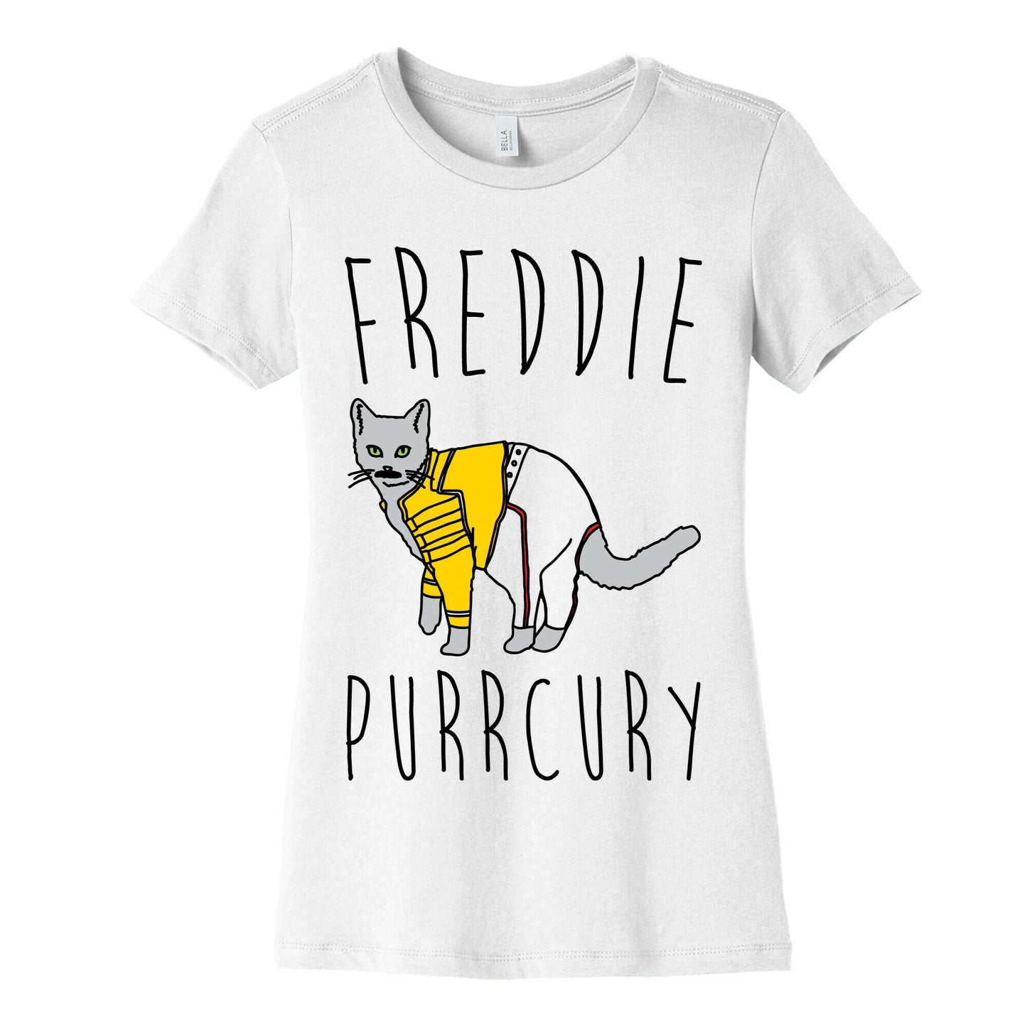 Freddie Purrcury Cat Parody Women's Cotton Tee