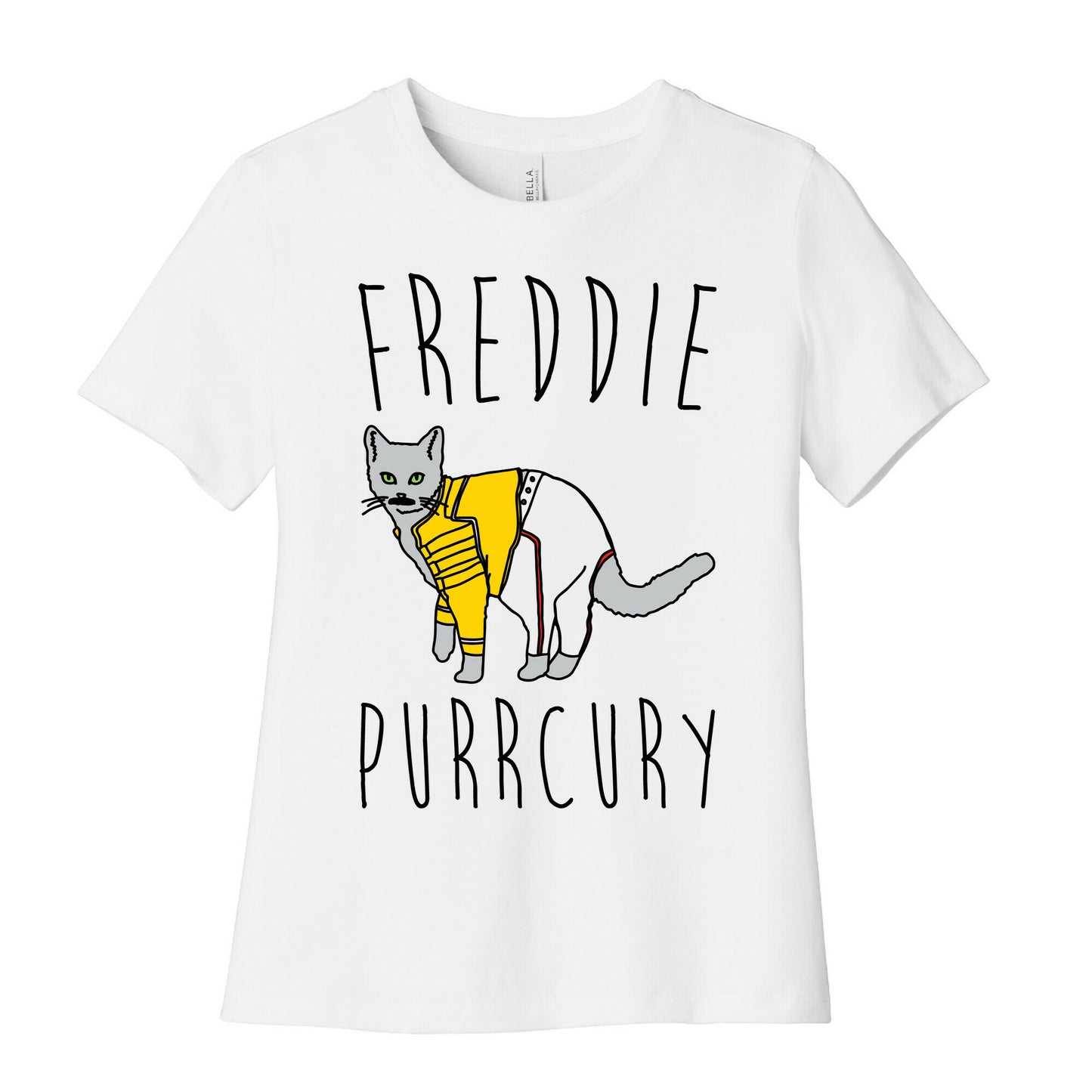 Freddie Purrcury Cat Parody Women's Cotton Tee