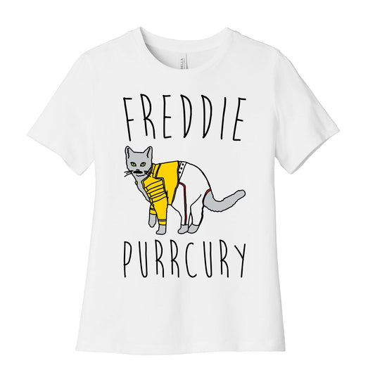 Freddie Purrcury Cat Parody Women's Cotton Tee
