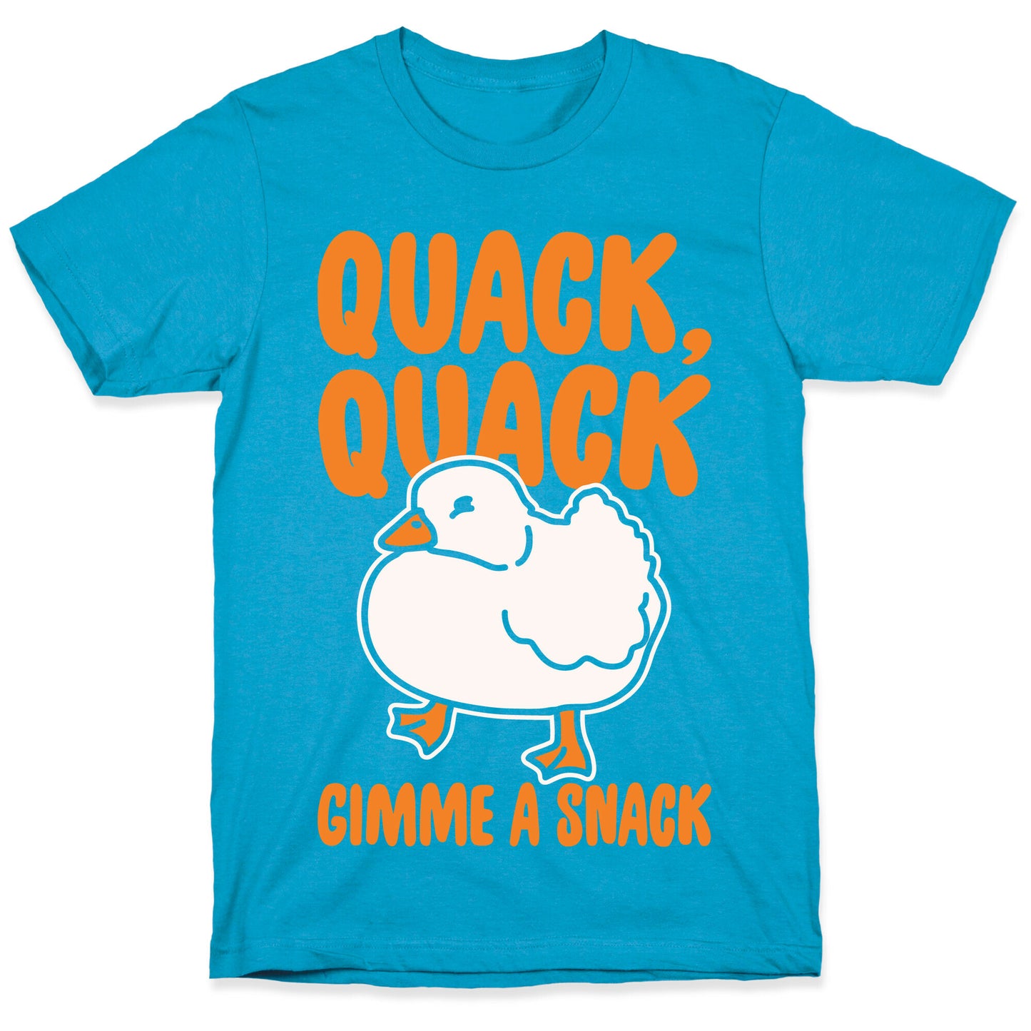 Quack Quack Gimme A Snack Duck White Print Unisex Triblend Tee