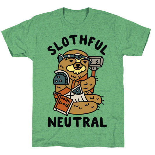 Slothful Neutral Sloth Cleric Unisex Triblend Tee