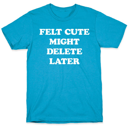 Felt Cute Might Delete Later Unisex Triblend Tee