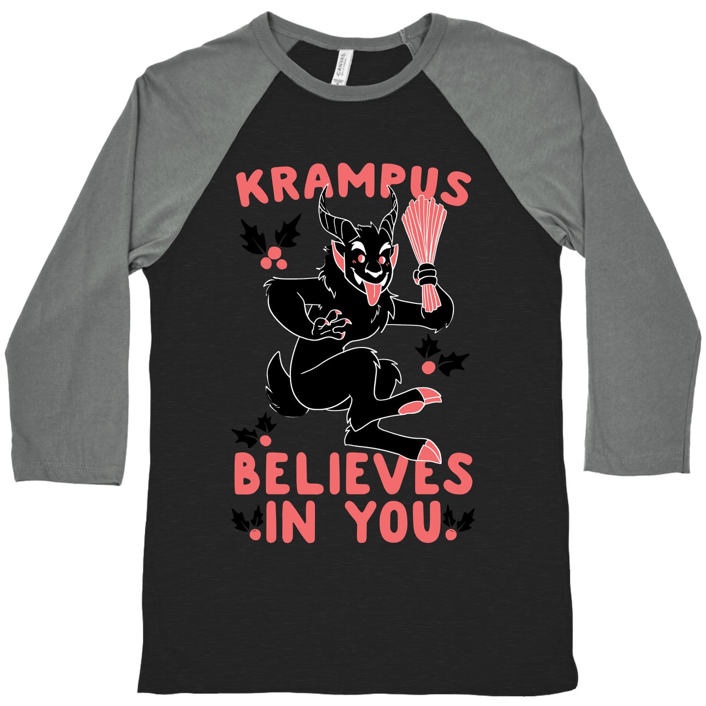 Krampus Believes in You Baseball Tee