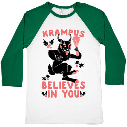 Krampus Believes in You Baseball Tee