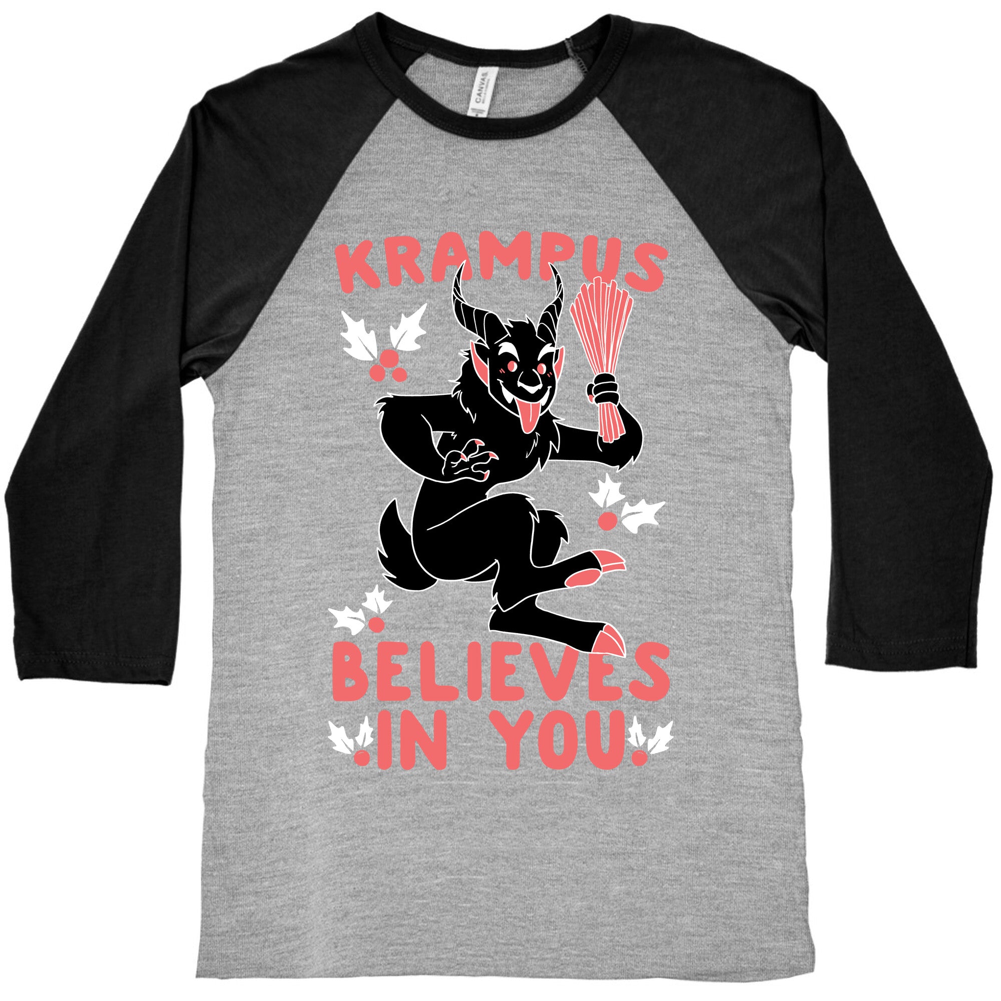 Krampus Believes in You Baseball Tee
