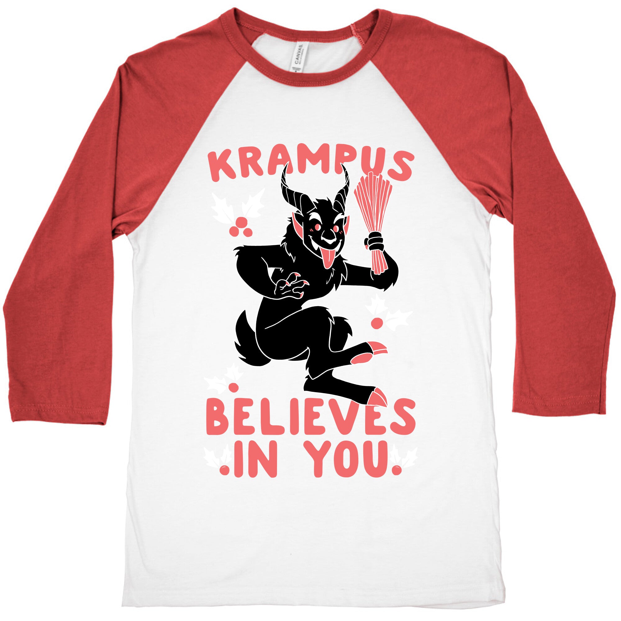 Krampus Believes in You Baseball Tee