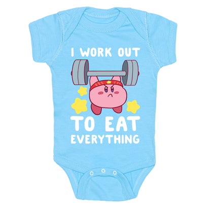 I Work Out to Eat Everything (Kirby) Baby One Piece