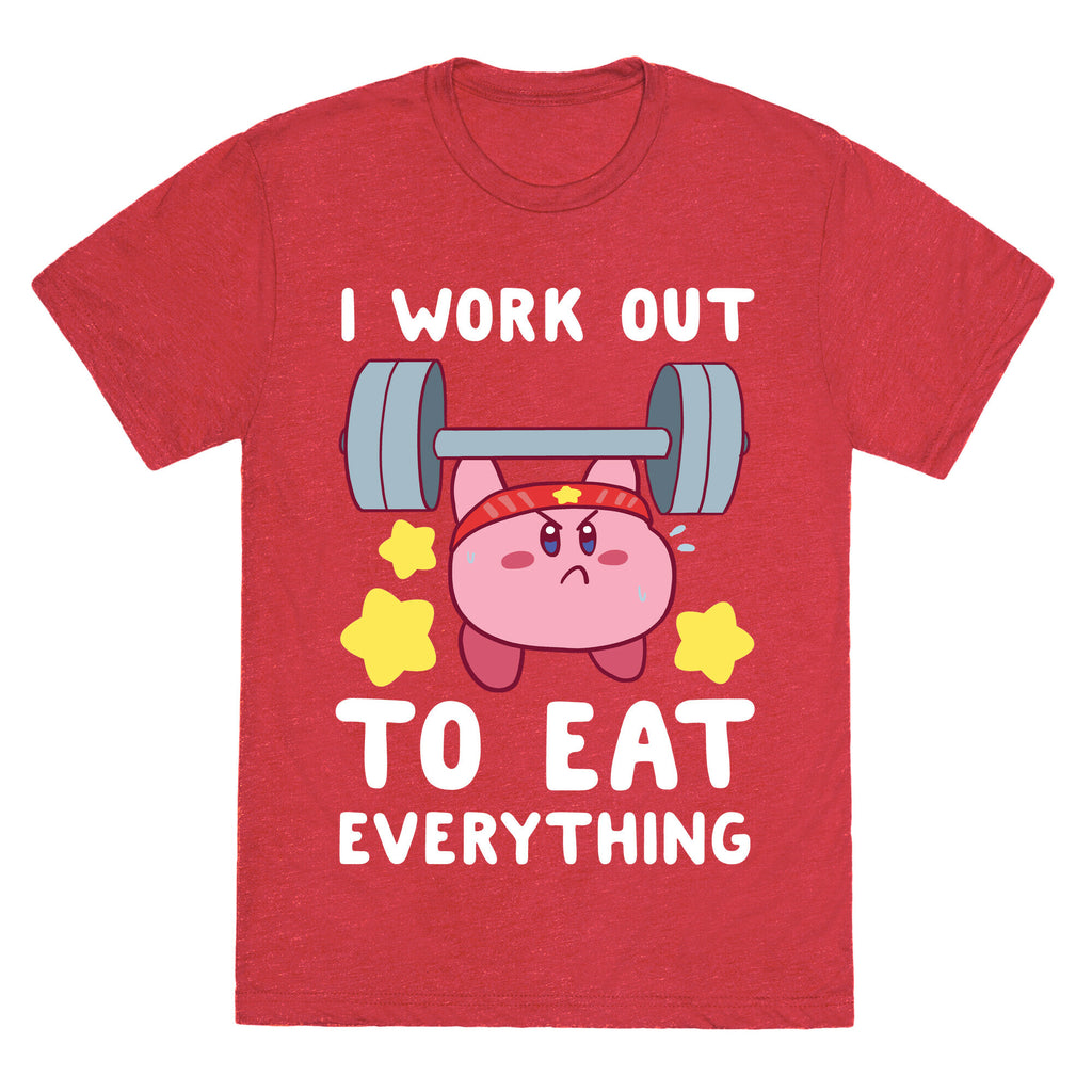 I Work Out to Eat Everything (Kirby) Unisex Triblend Tee
