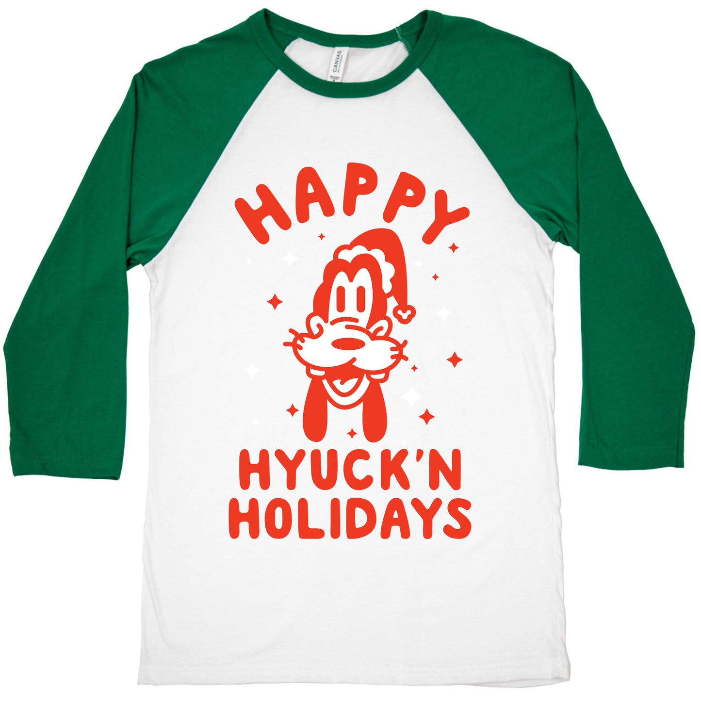 Happy Hyuck'N Holidays Goofy Parody Baseball Tee