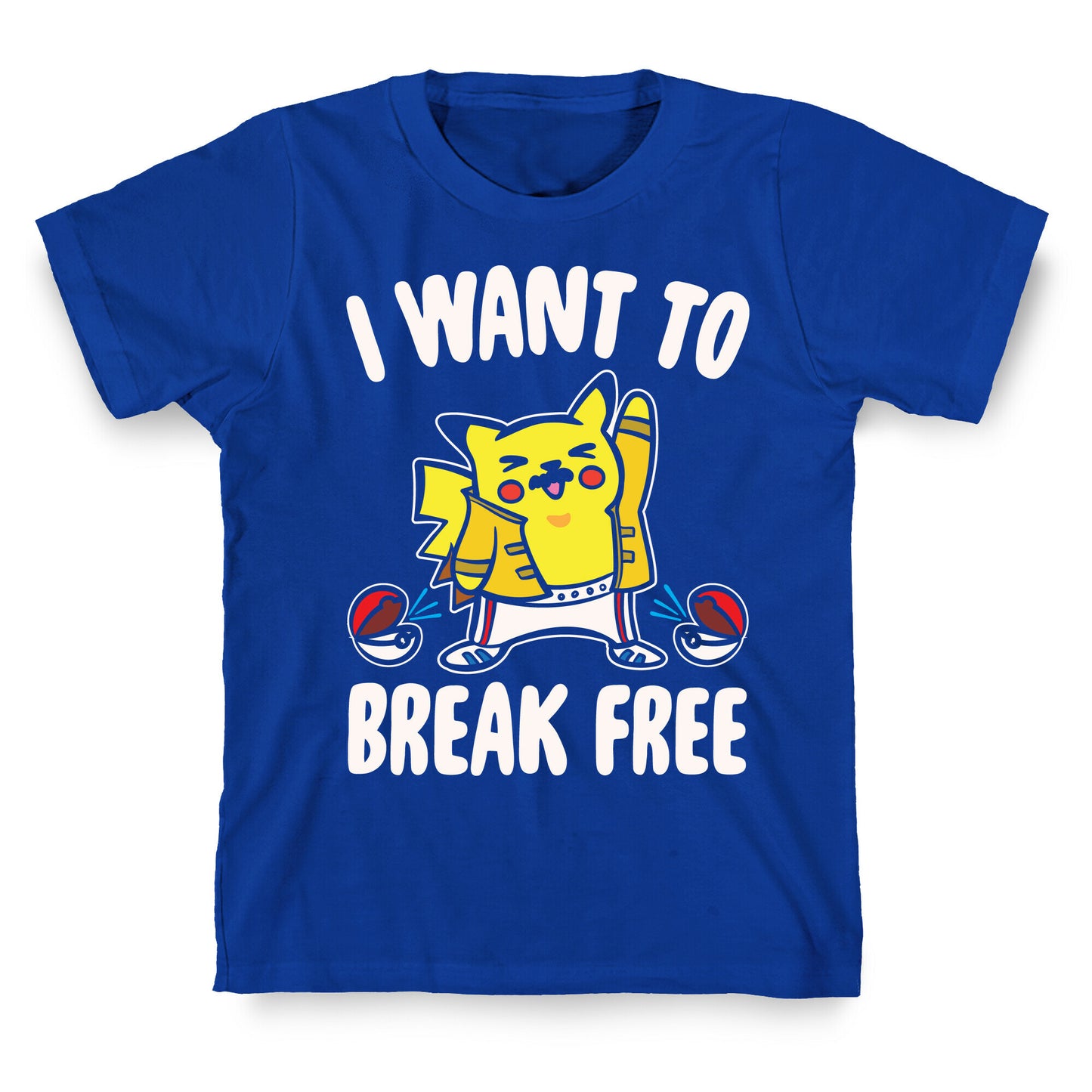 I Want To Break Free Parody White Print T-Shirt