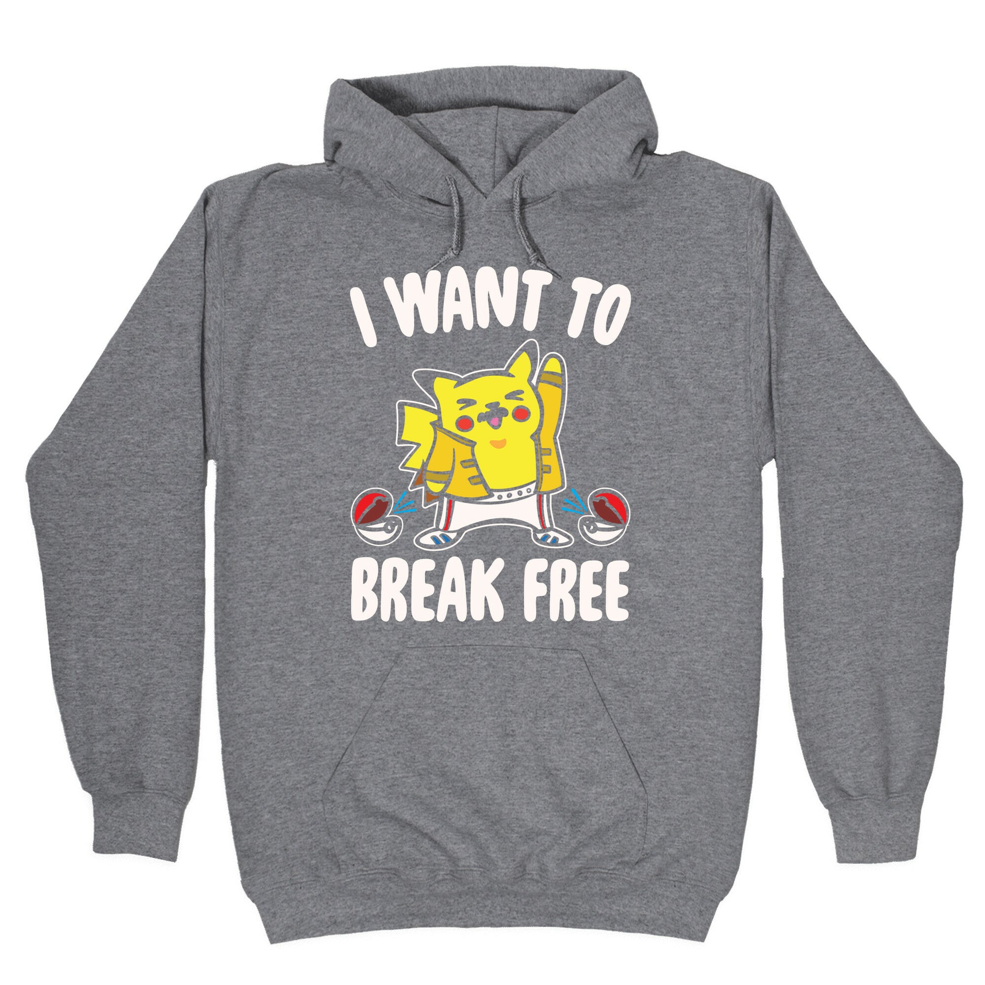 I Want To Break Free Parody White Print Hoodie