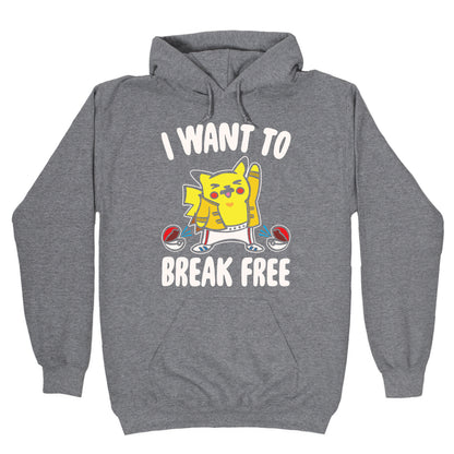 I Want To Break Free Parody White Print Hoodie
