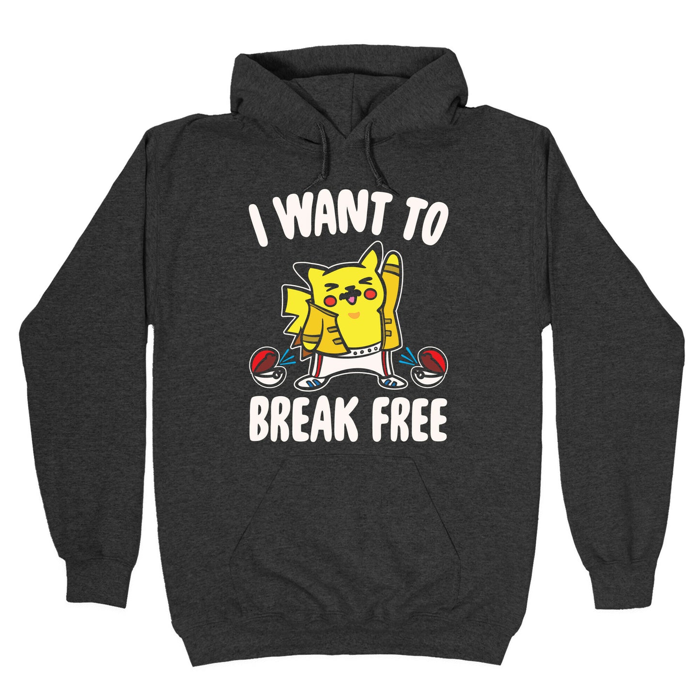 I Want To Break Free Parody White Print Hoodie