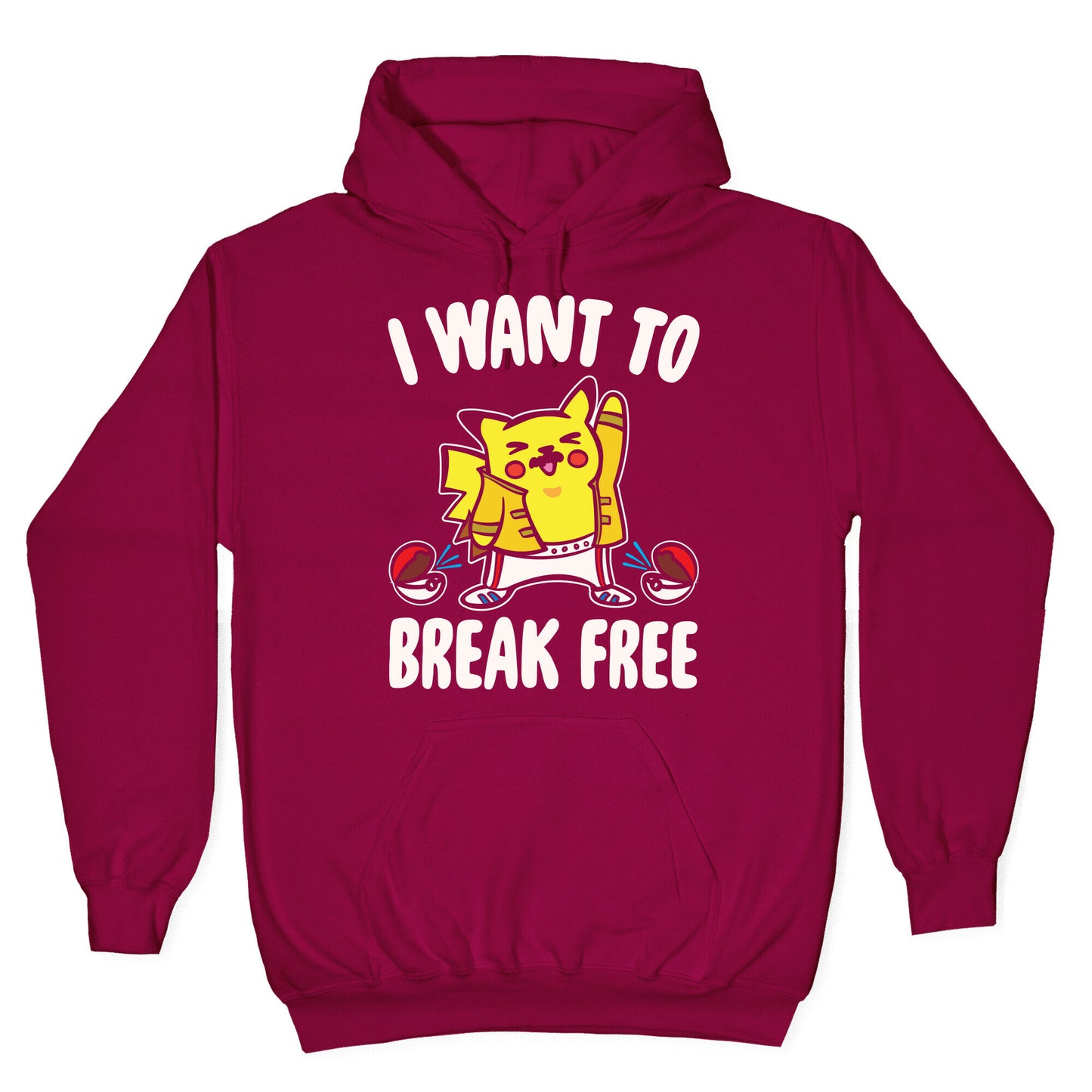 I Want To Break Free Parody White Print Hoodie