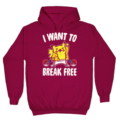 I Want To Break Free Parody White Print Hoodie