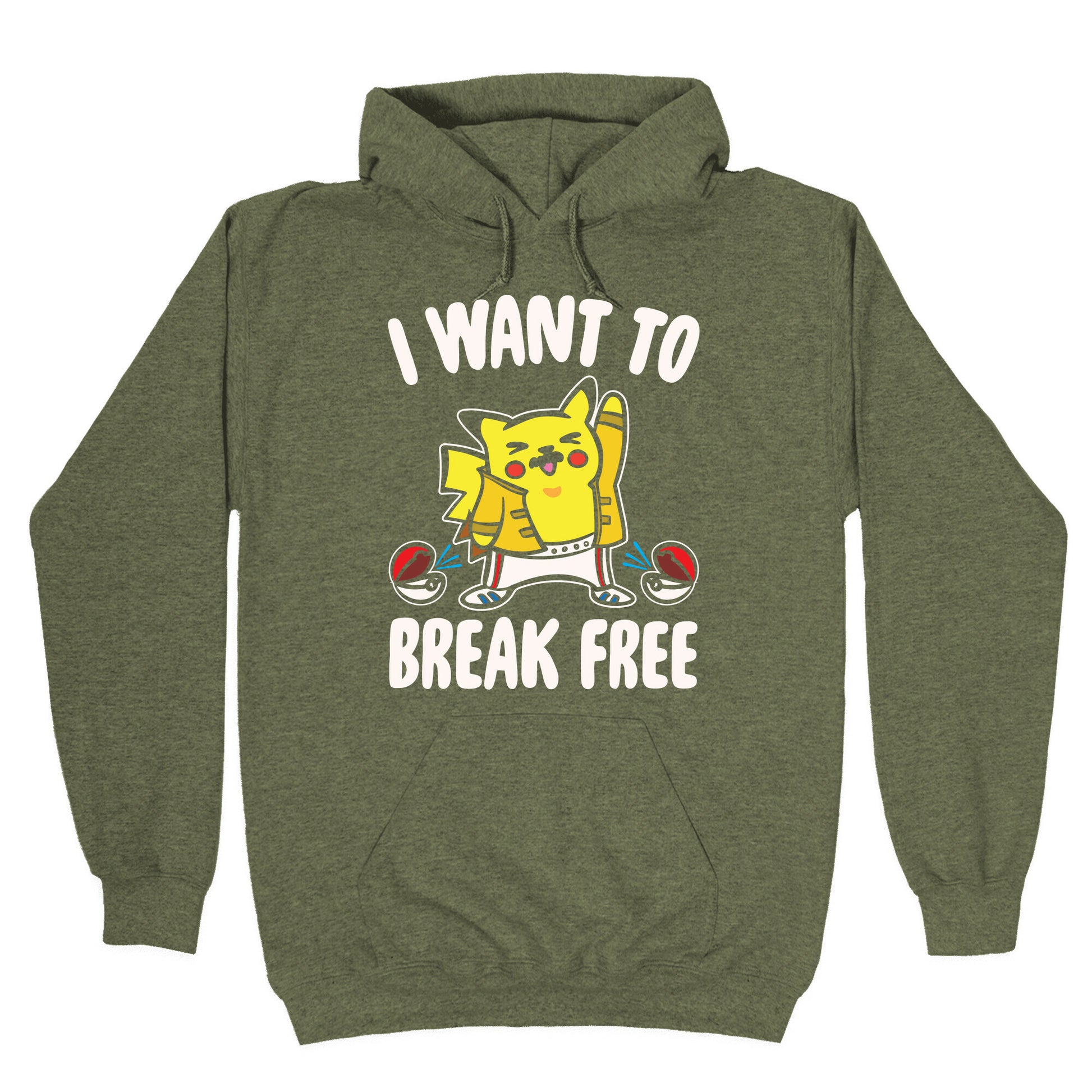 I Want To Break Free Parody White Print Hoodie