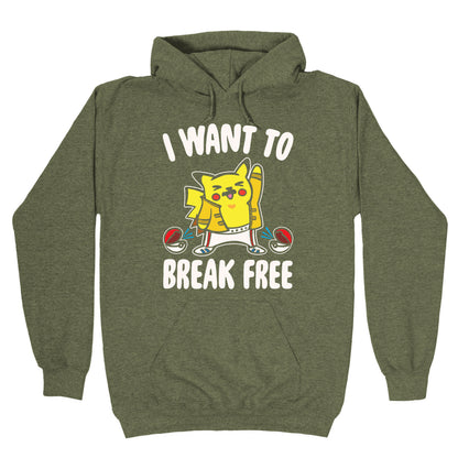 I Want To Break Free Parody White Print Hoodie